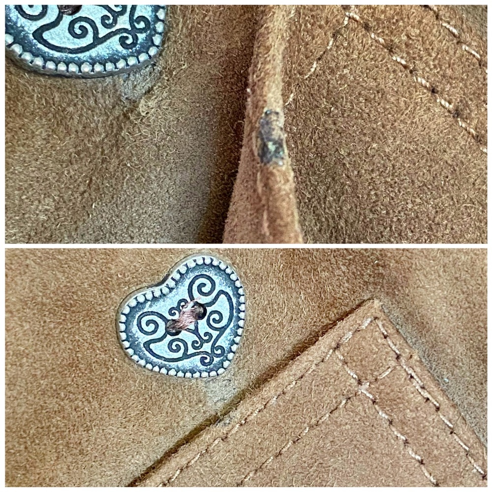 All Saints Arel brown tan suede silver front zipper zip up pockets midi skirt - Picture 12 of 16
